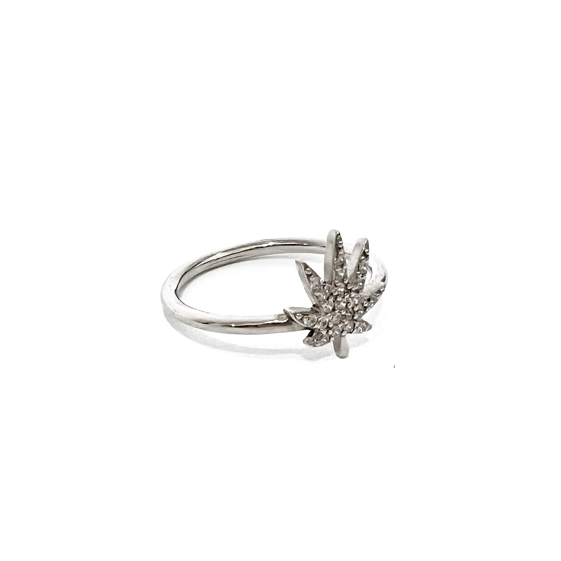 Leaf Pave Ring