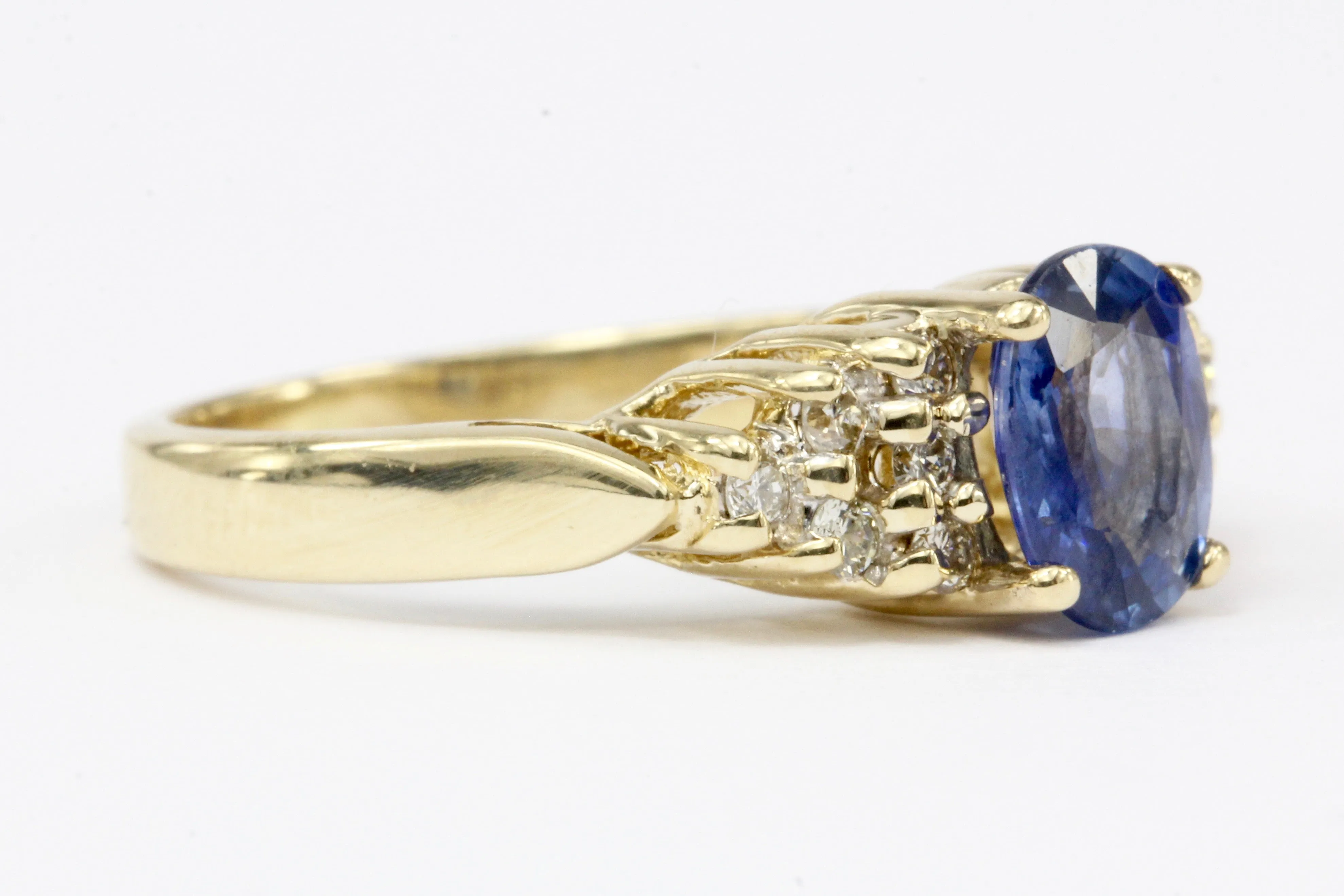 LeVian .90 CT Natural Sapphire and Diamond Ring Size 3.75