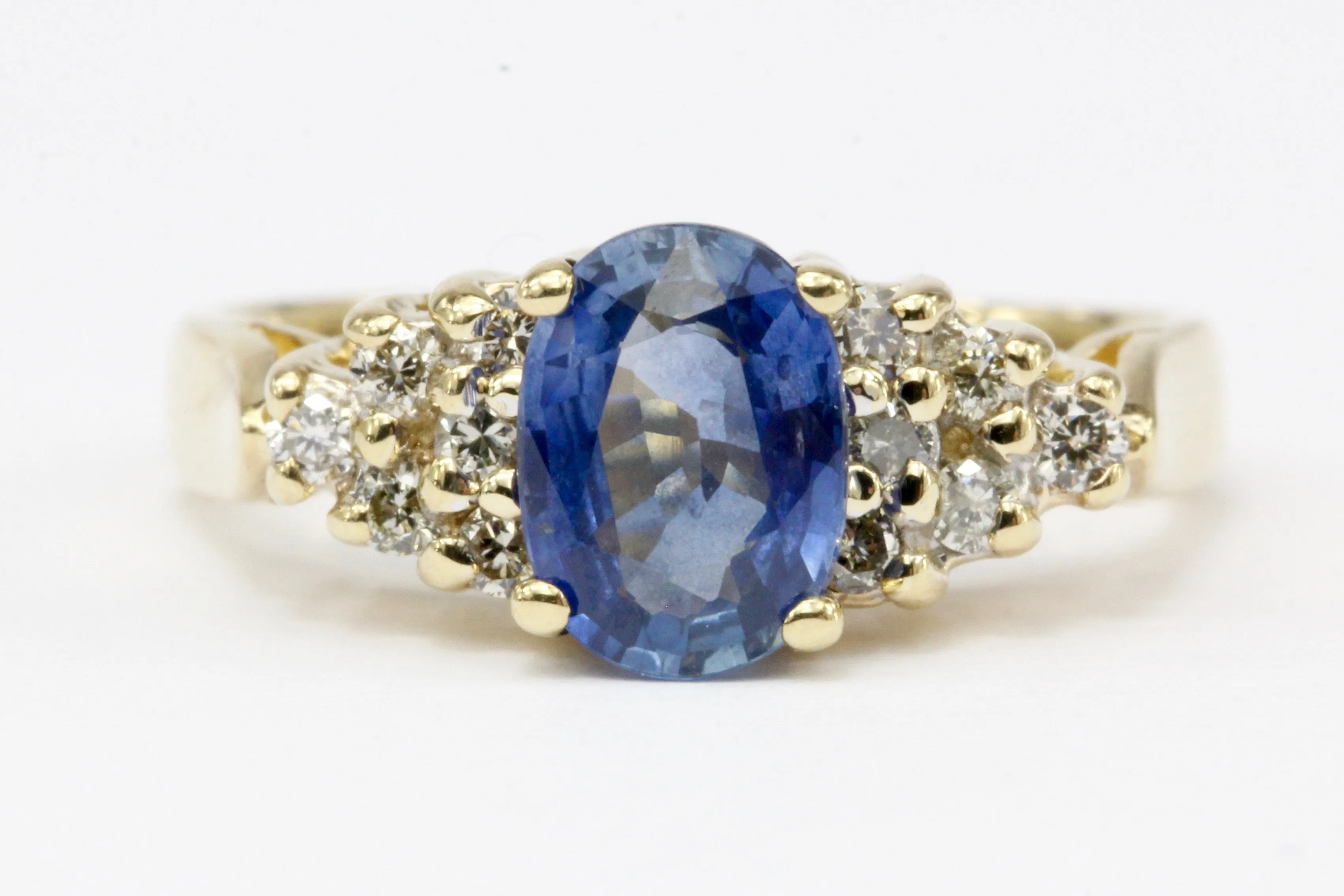 LeVian .90 CT Natural Sapphire and Diamond Ring Size 3.75