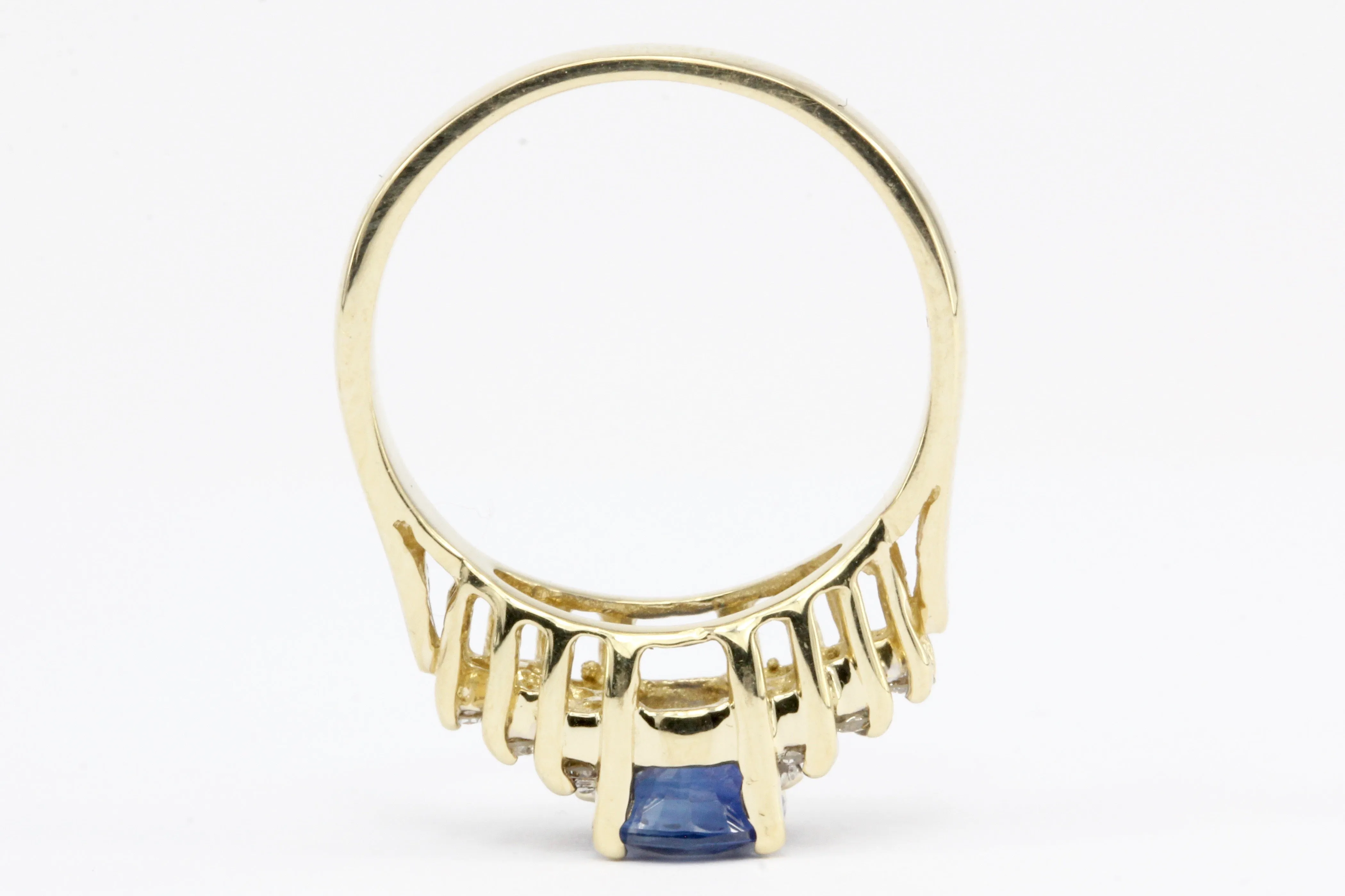 LeVian .90 CT Natural Sapphire and Diamond Ring Size 3.75