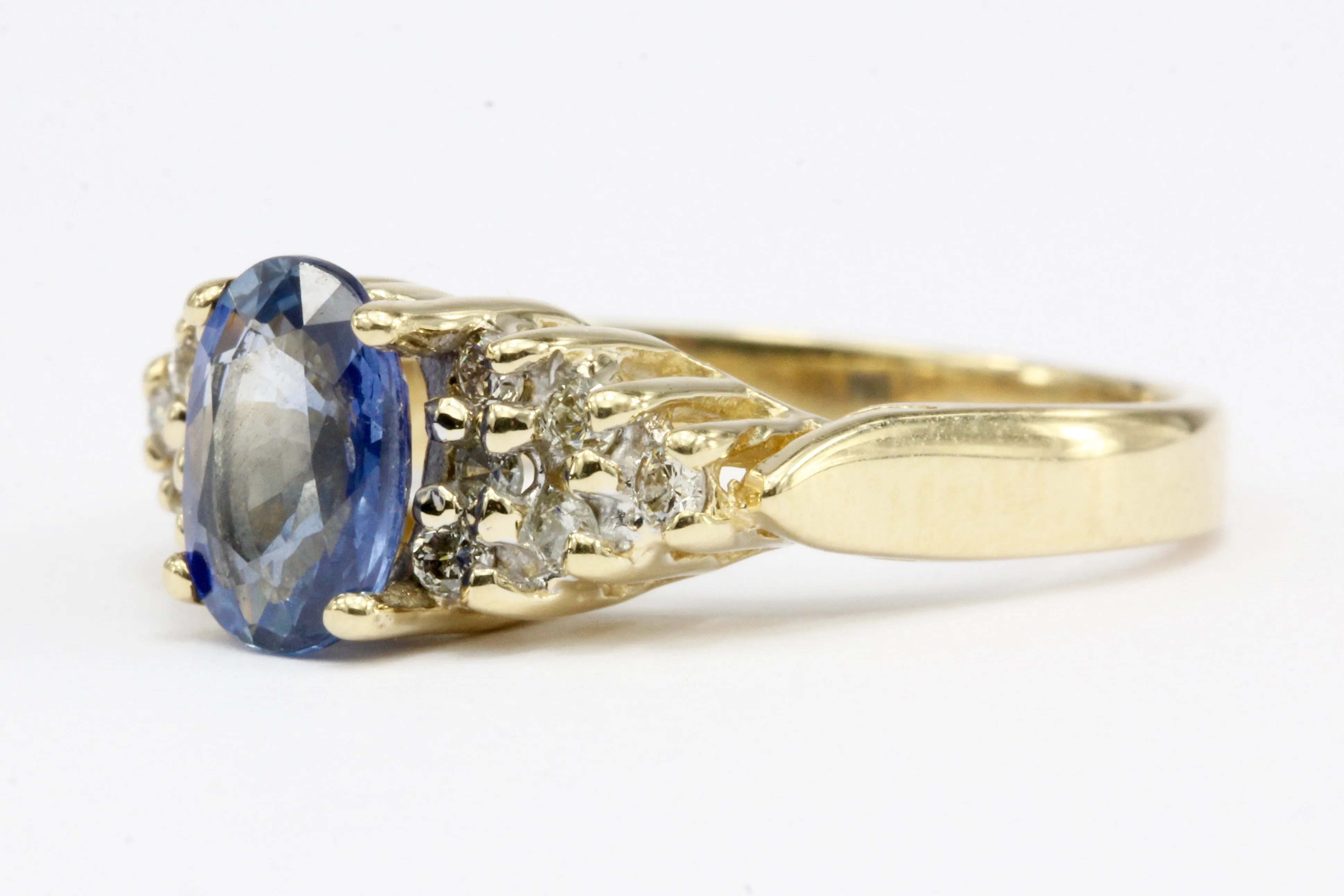 LeVian .90 CT Natural Sapphire and Diamond Ring Size 3.75