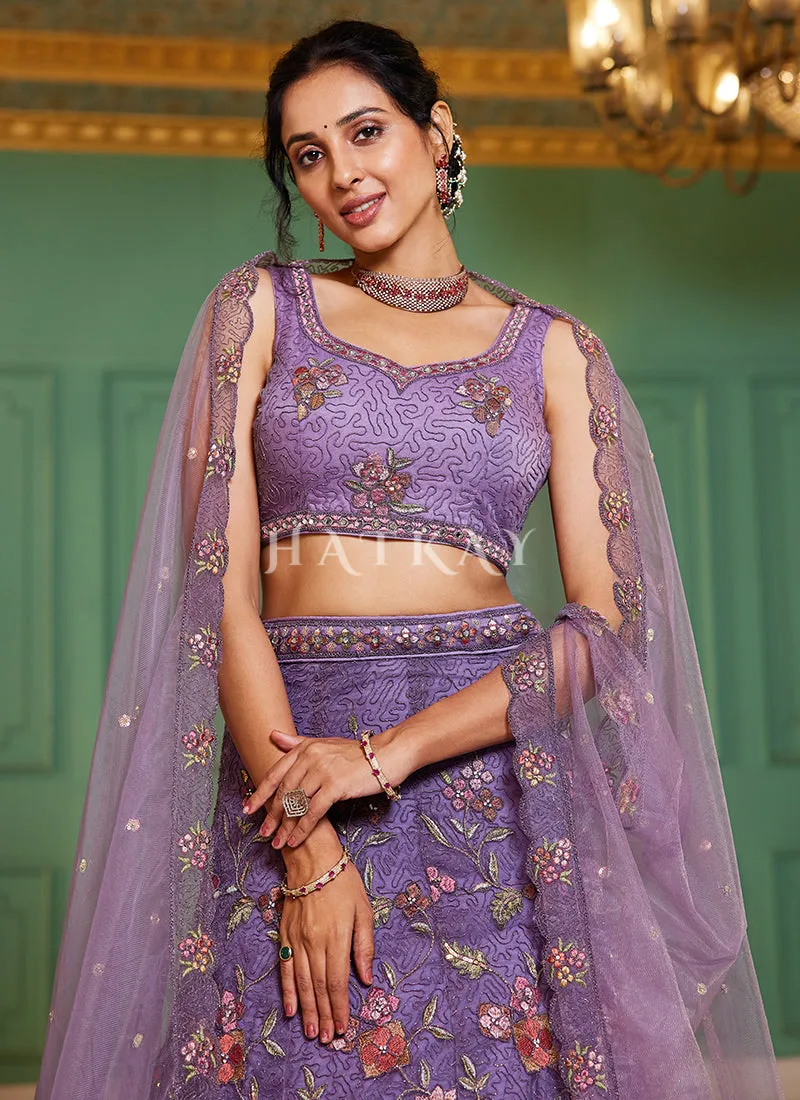 Light Purple Multi Embroidery Lehenga Choli