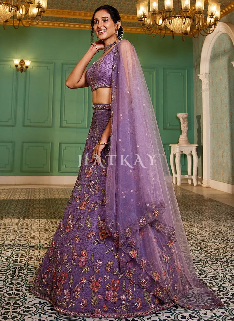 Light Purple Multi Embroidery Lehenga Choli