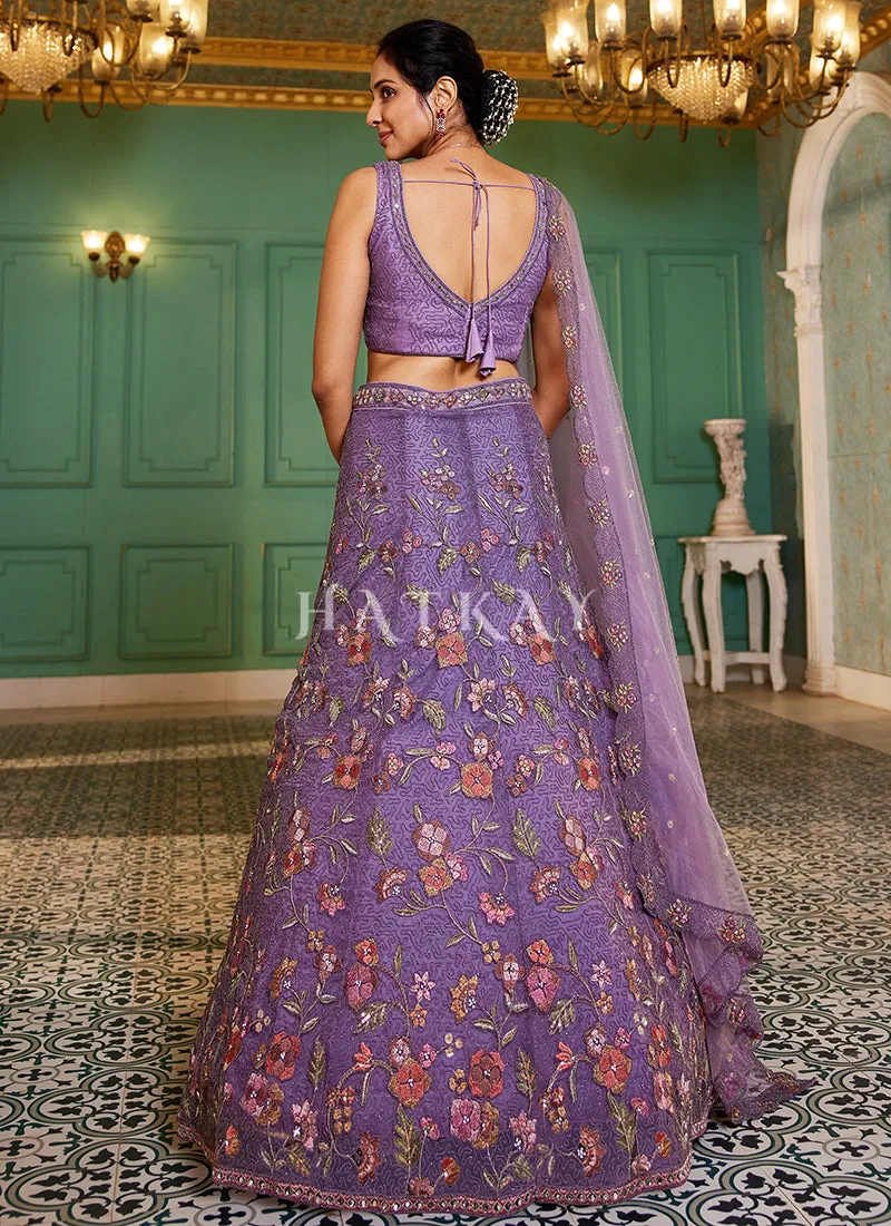 Light Purple Multi Embroidery Lehenga Choli