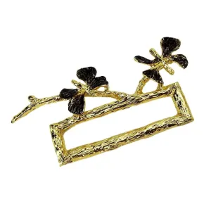 Luxe Gingko Leaf Napkin Rings - 4 Pcs