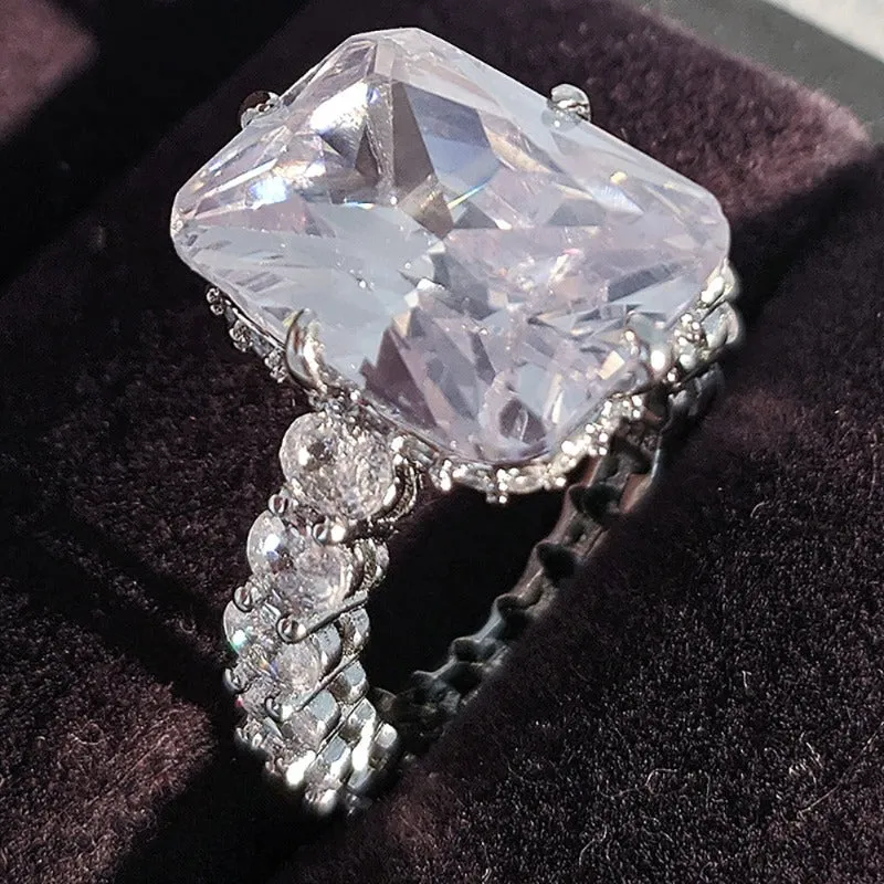 Luxury Retro Sapphire Engagement Ring for Women Party Gift Jewelry