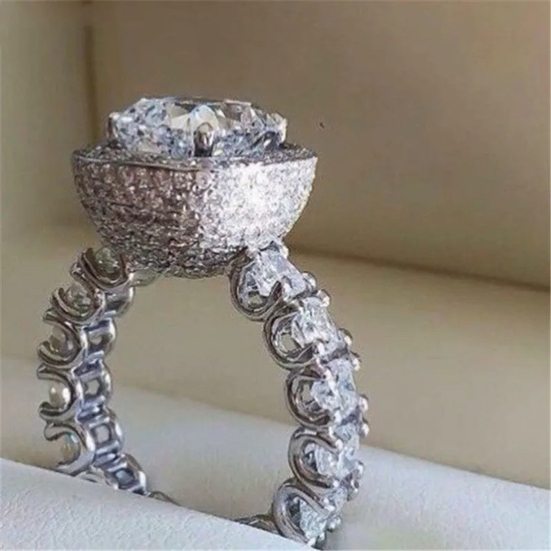 Luxury Retro Sapphire Engagement Ring for Women Party Gift Jewelry