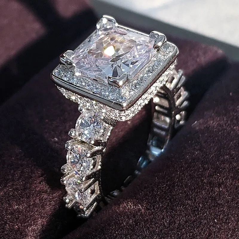 Luxury Retro Sapphire Engagement Ring for Women Party Gift Jewelry