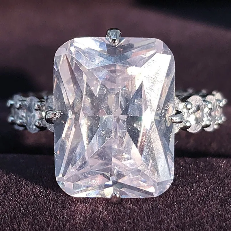 Luxury Retro Sapphire Engagement Ring for Women Party Gift Jewelry