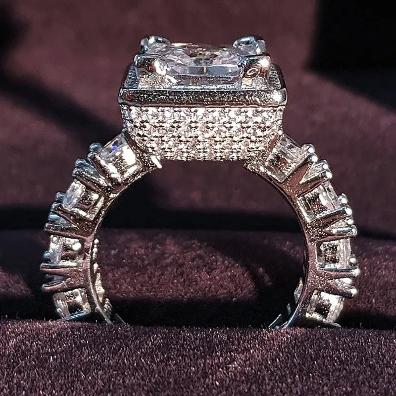 Luxury Retro Sapphire Engagement Ring for Women Party Gift Jewelry