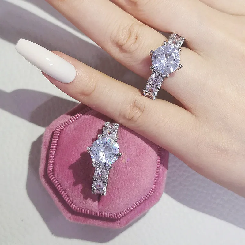 Luxury Retro Sapphire Engagement Ring for Women Party Gift Jewelry