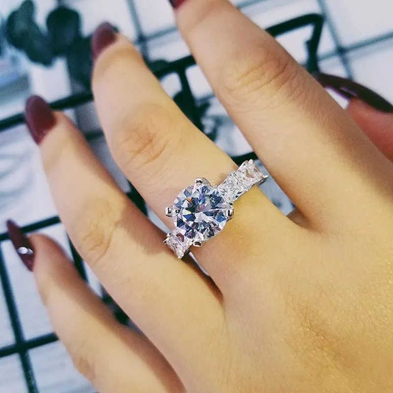 Luxury Retro Sapphire Engagement Ring for Women Party Gift Jewelry