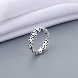 Luxury Retro Silver Ring Women Girls Anniverssary Jewelry Gift
