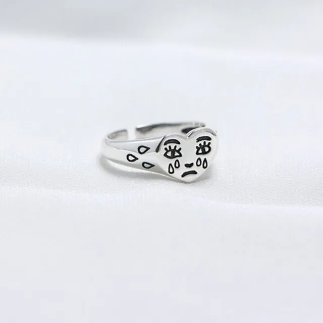 Luxury Retro Silver Ring Women Girls Anniverssary Jewelry Gift