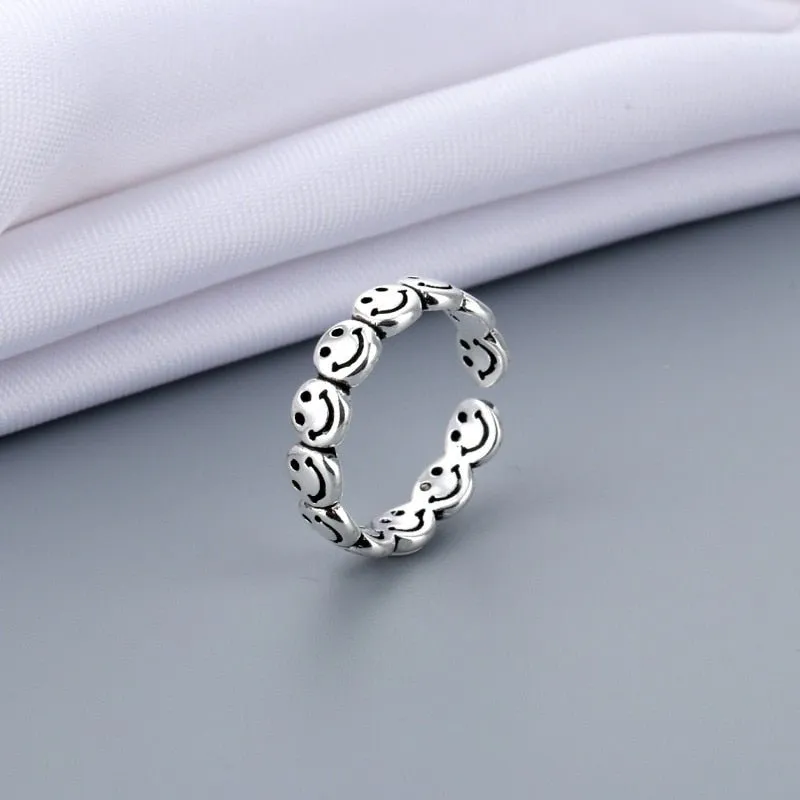 Luxury Retro Silver Ring Women Girls Anniverssary Jewelry Gift