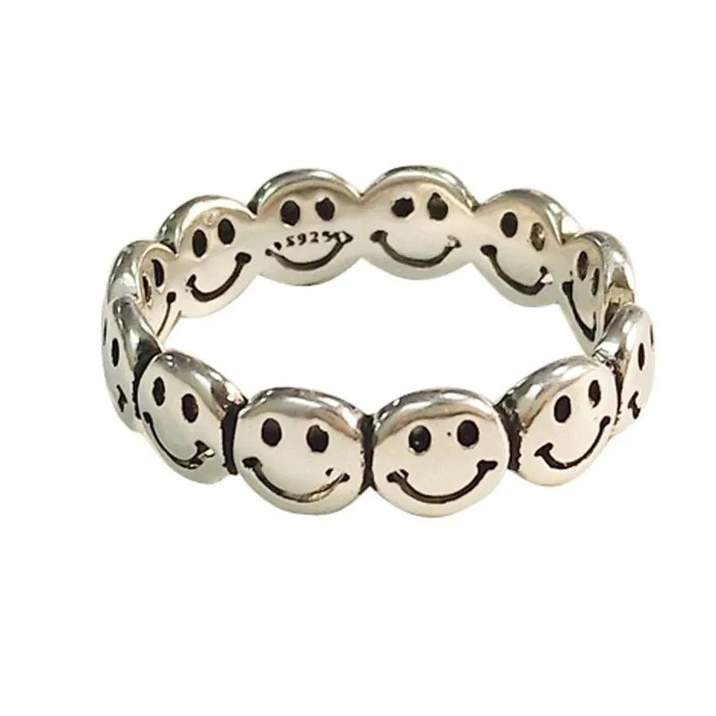 Luxury Retro Silver Ring Women Girls Anniverssary Jewelry Gift