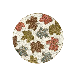 Maple leaf Round Beaded Placemat