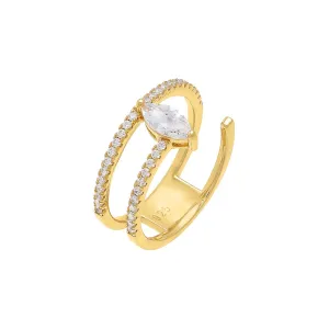 Marquise Half Wrap Pave Ring
