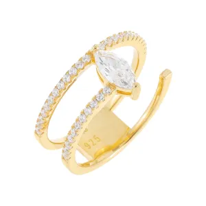 Marquise Stone Pavé Wrap Ring