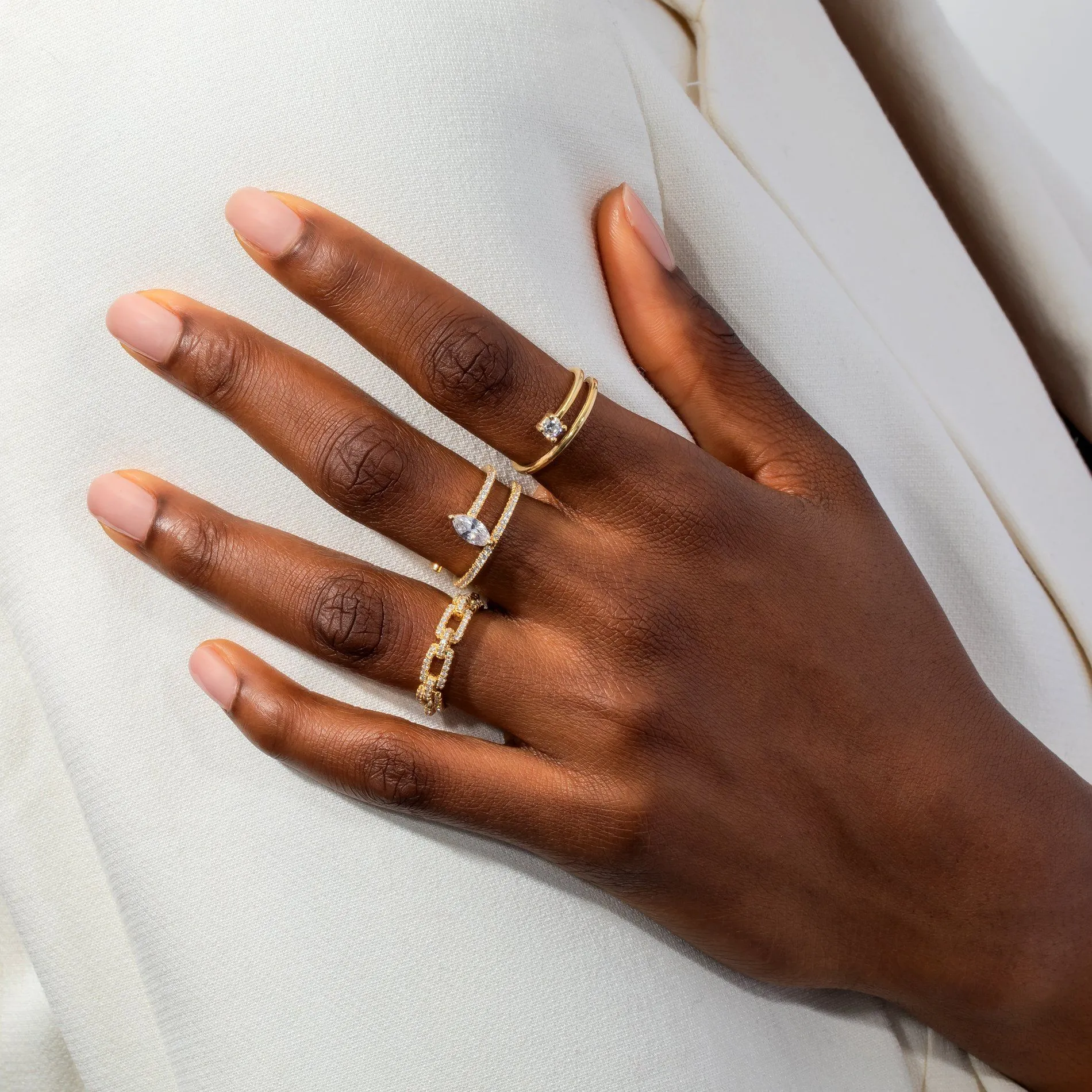 Marquise Stone Pavé Wrap Ring