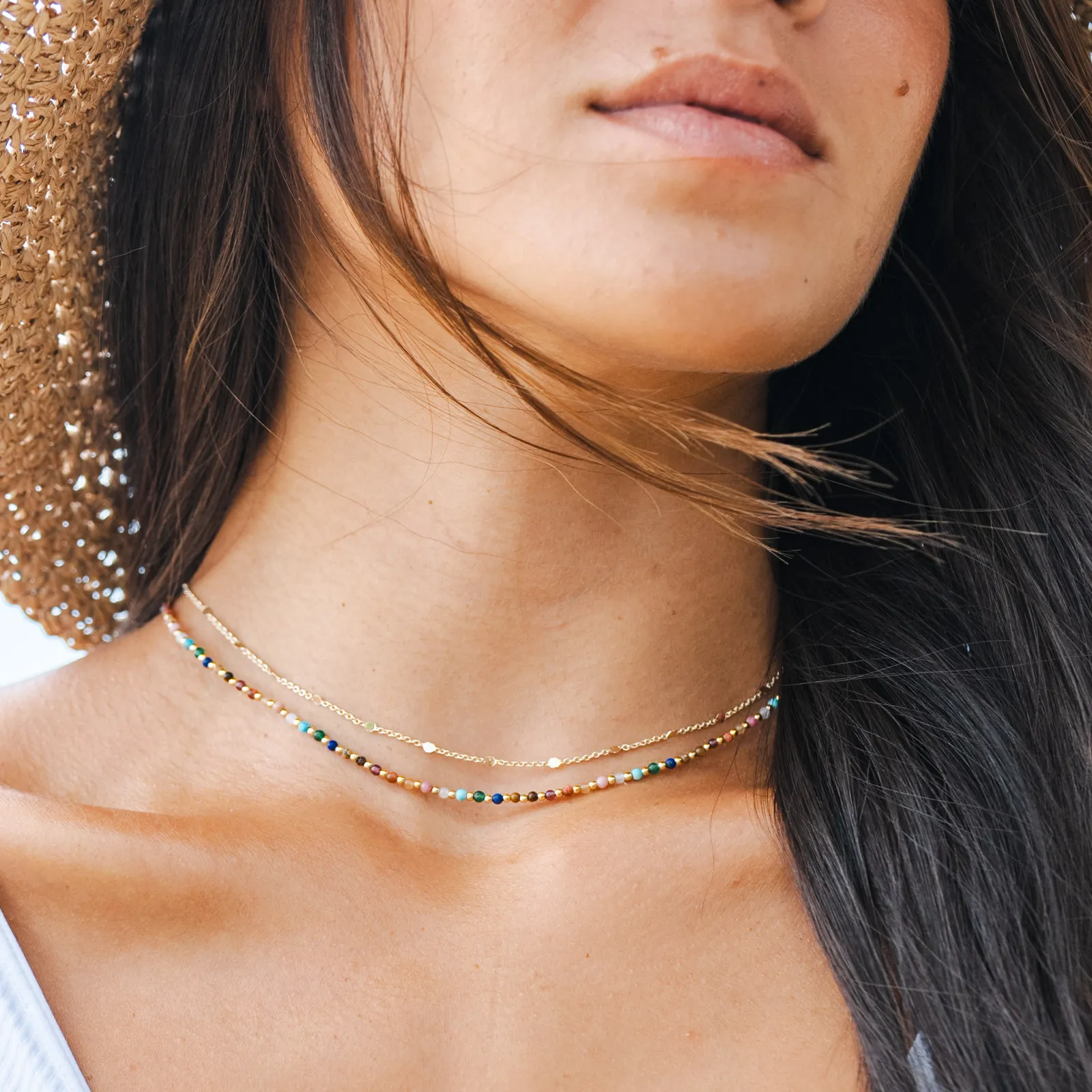 Master Healer 2mm Healing   Circles in the Sand Necklace Stack