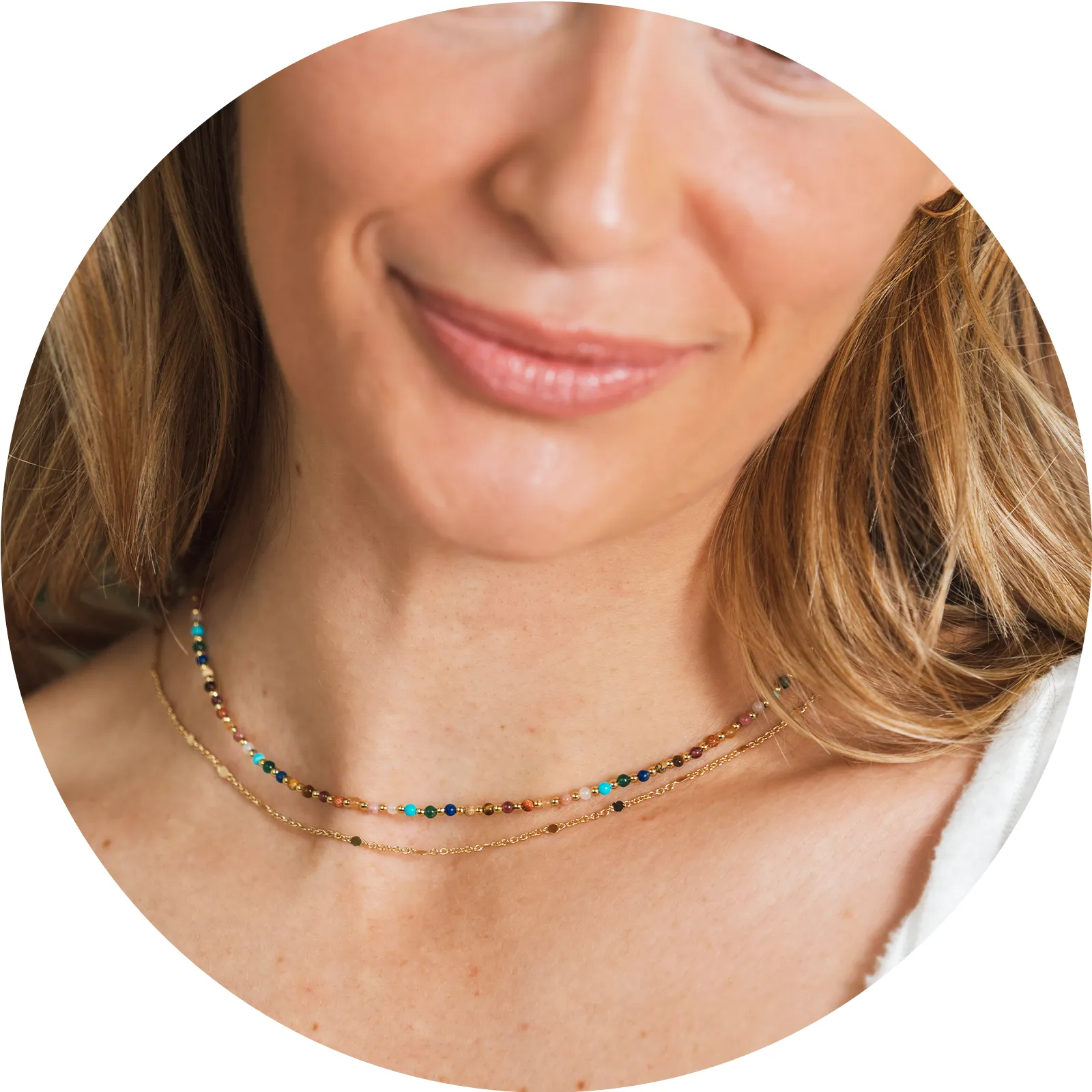 Master Healer 2mm Healing   Circles in the Sand Necklace Stack