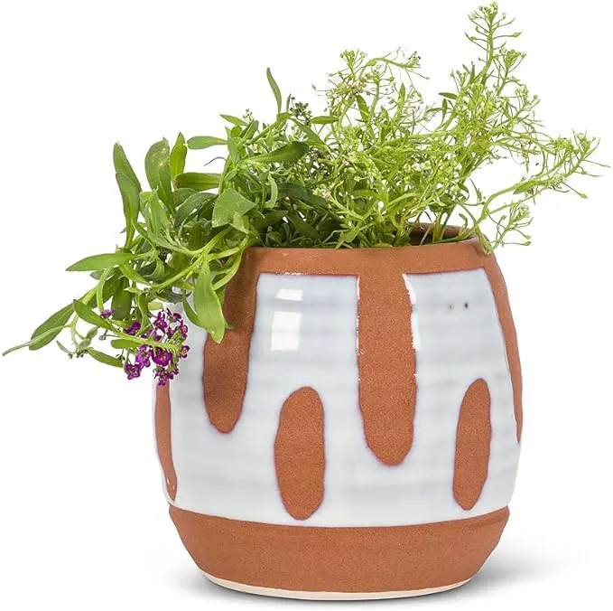 Md Dot&Dash Barrel Planter-5"H