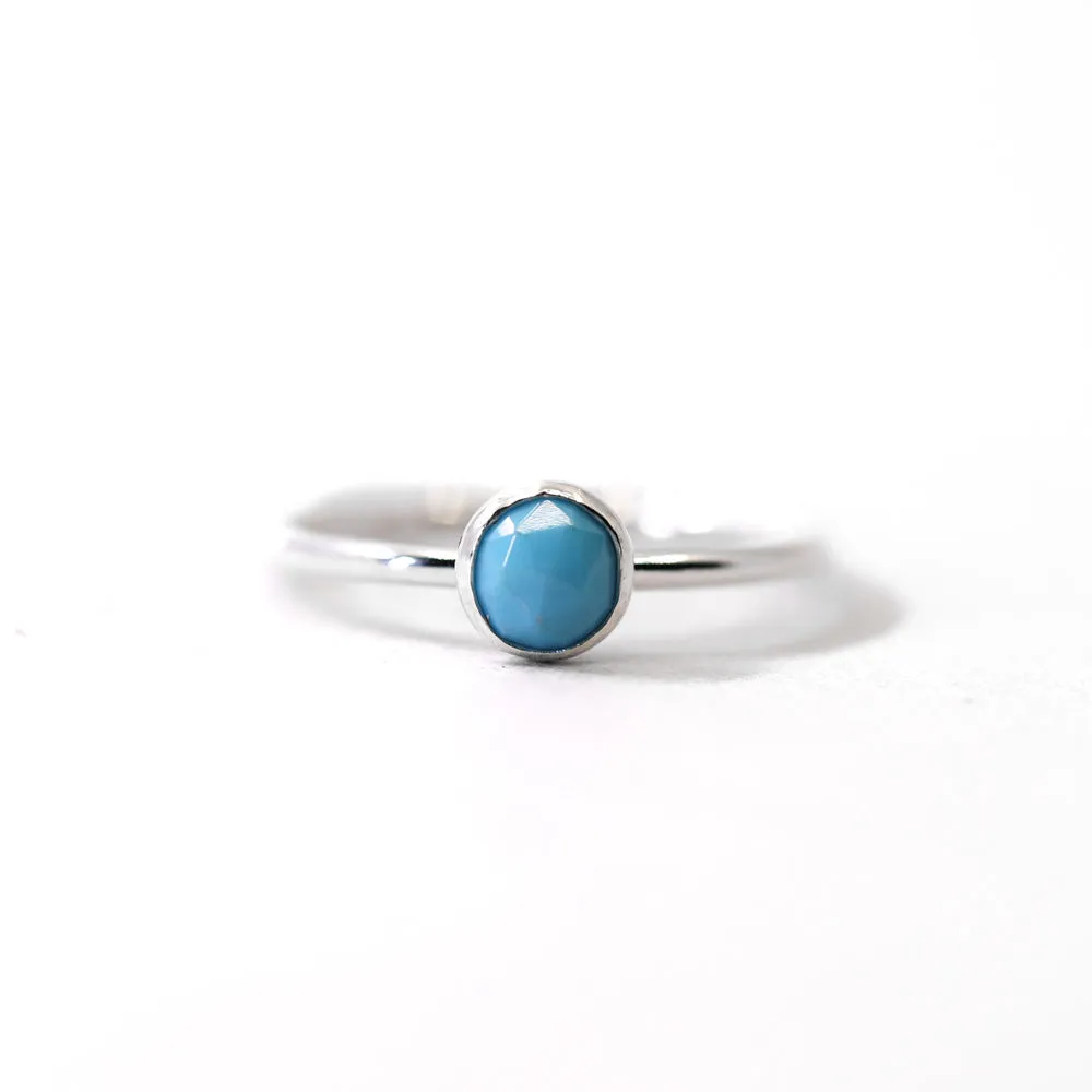 Medium Turquoise Stacking Ring in Sterling Silver