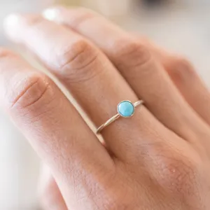 Medium Turquoise Stacking Ring in Sterling Silver