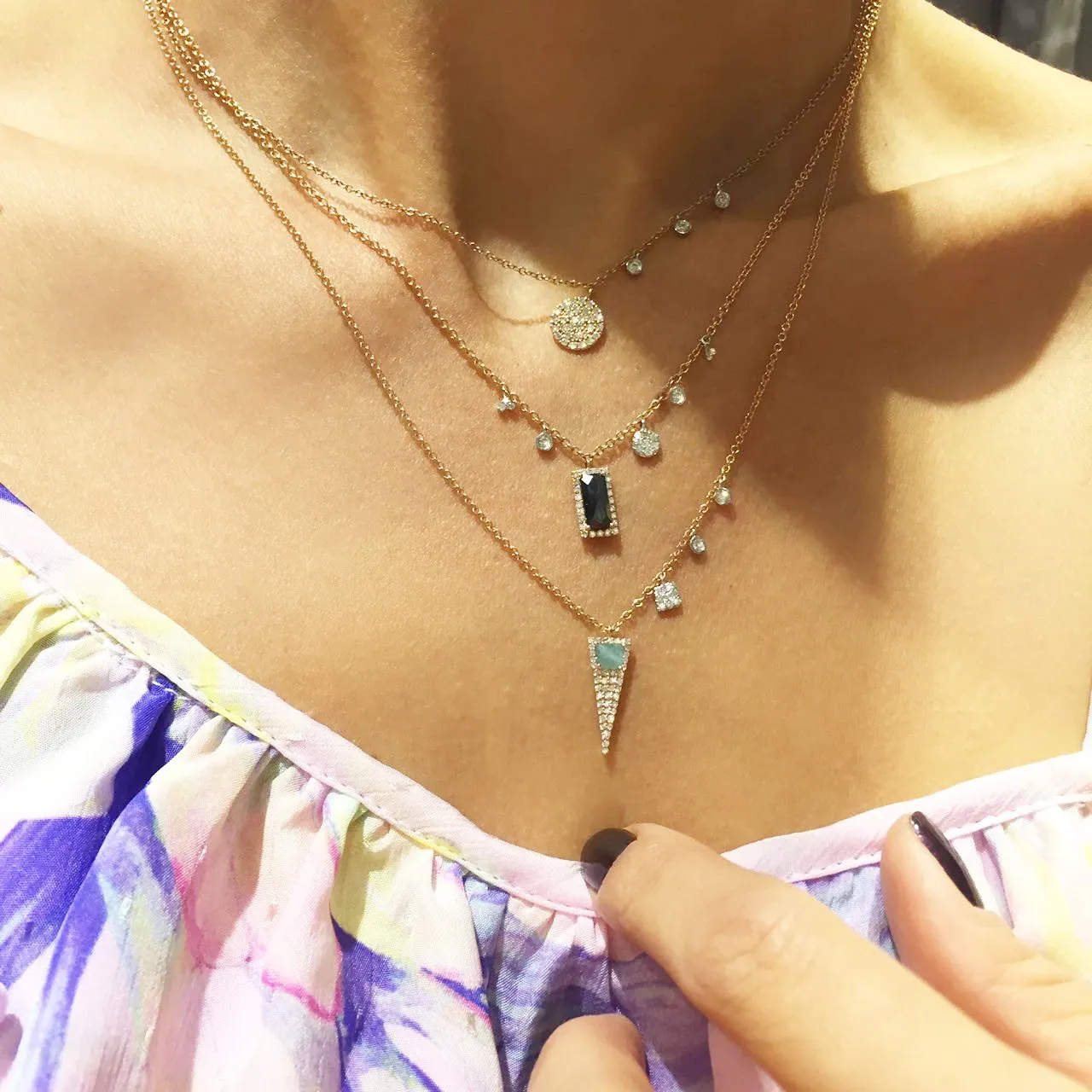 Meira T Signature Diamond Disc Necklace