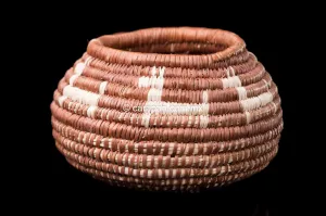 Mexican Seri Indian Corita Basket Torote Fibers w Donkeys