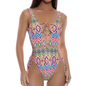 MIAMI SORBET - Interlaced Open Side One Piece