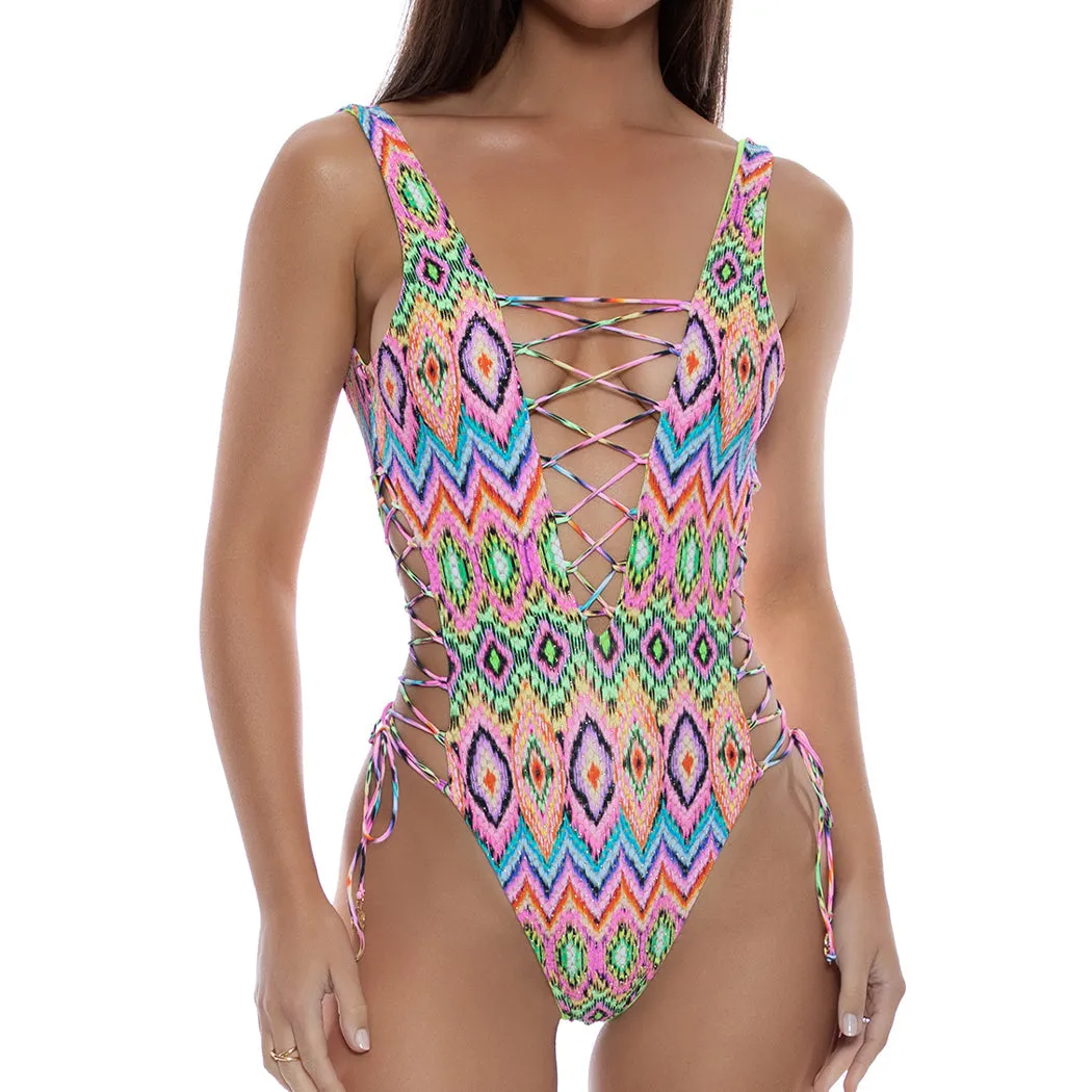 MIAMI SORBET - Interlaced Open Side One Piece