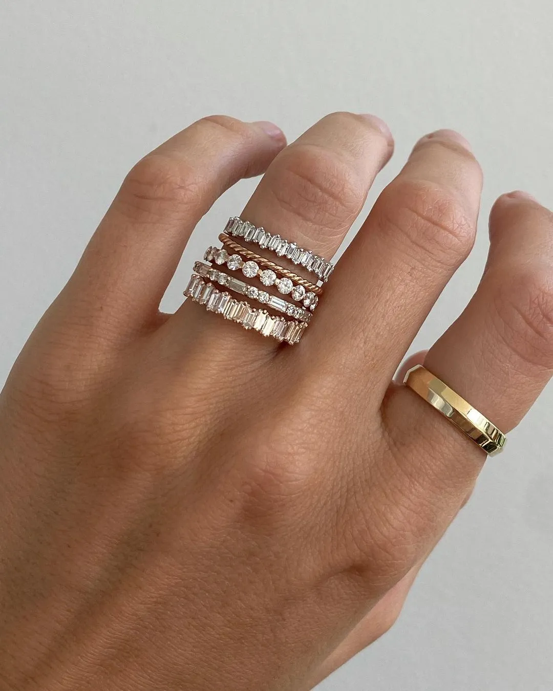 Midi Baguette Diamond Wedding Band