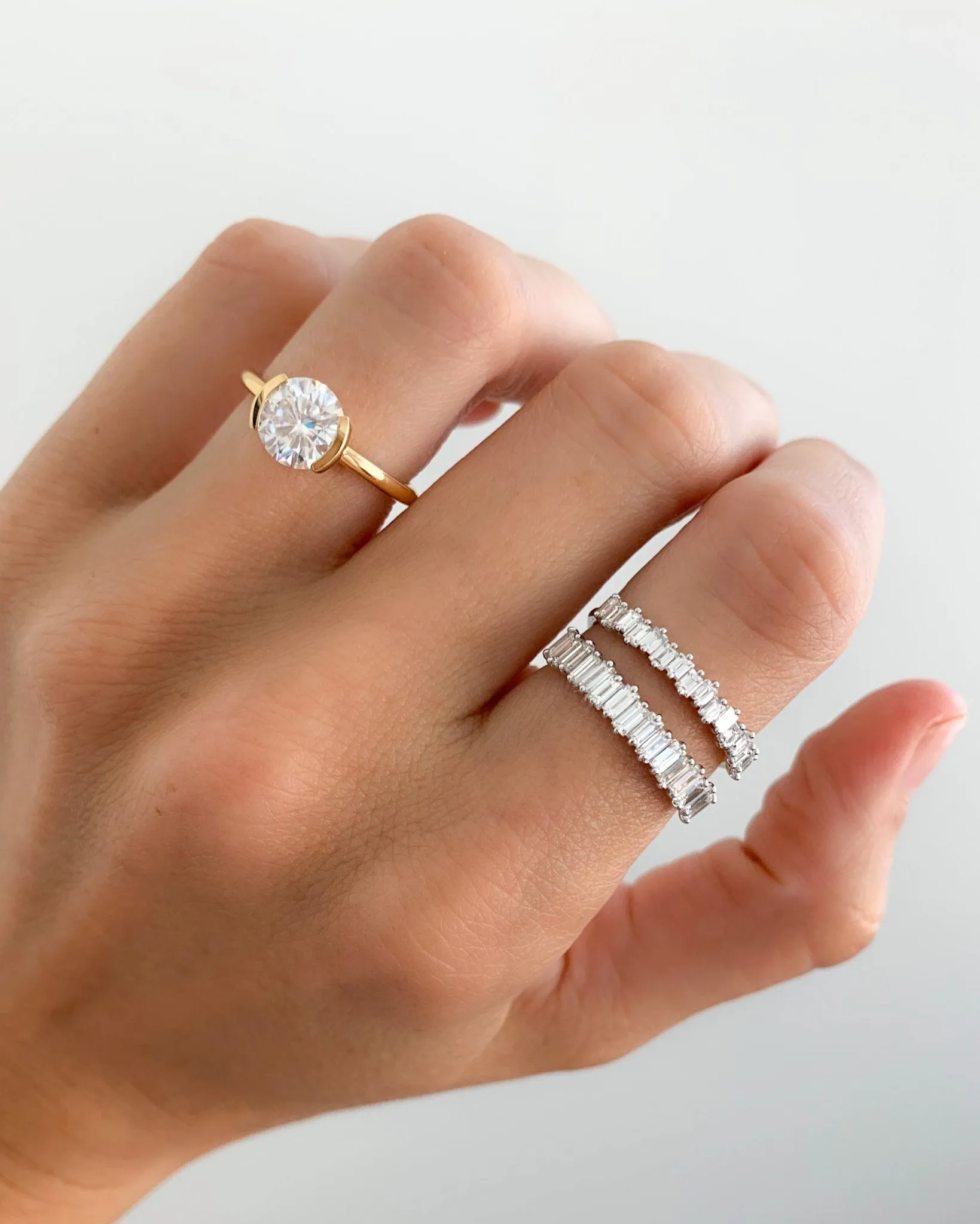 Midi Baguette Diamond Wedding Band