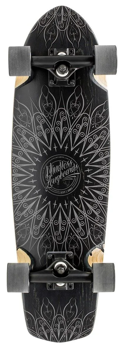 Mindless Mandala Black Cruiser Skateboard - 8.125" x 28"