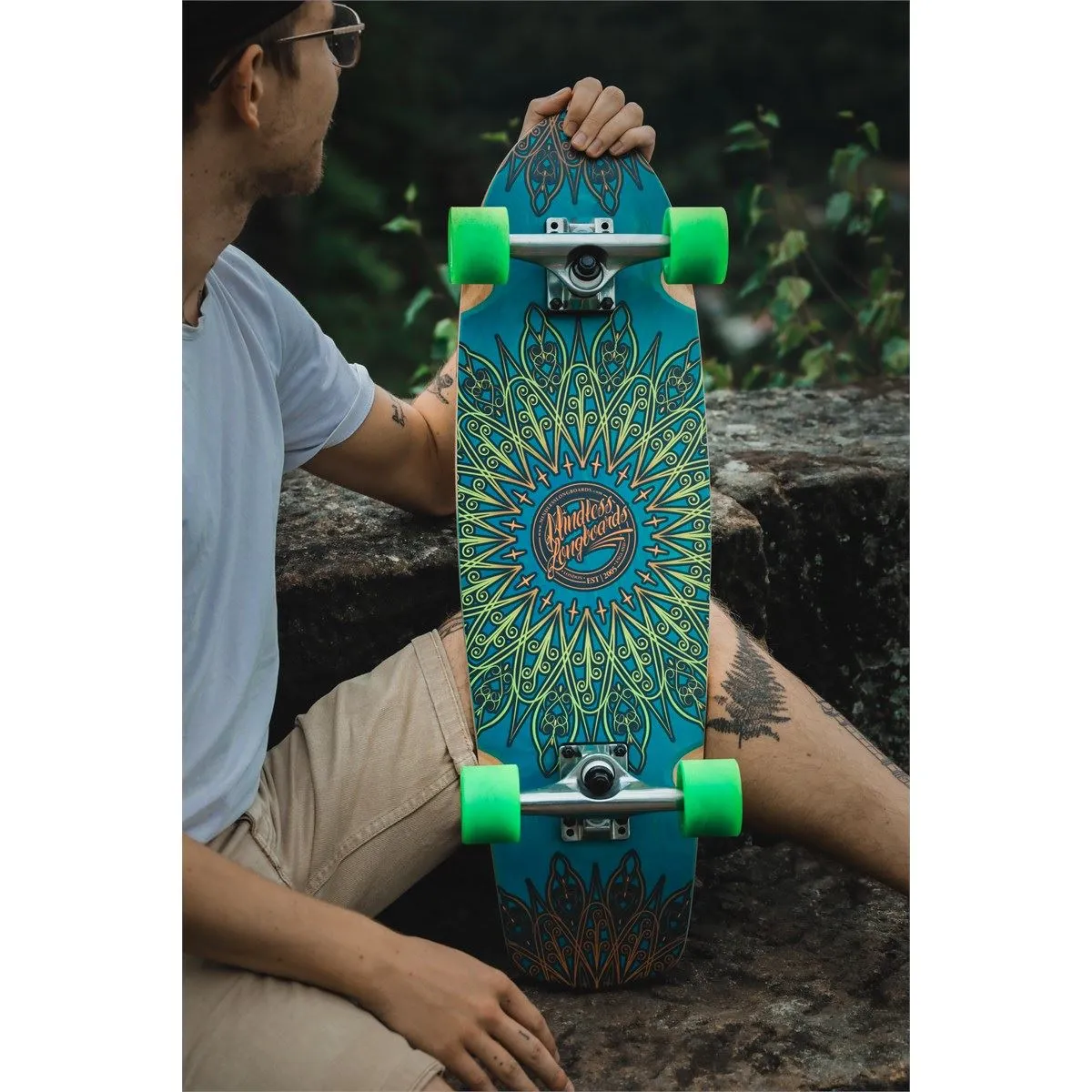 Mindless Mandala Blue Cruiser Skateboard - 8.125" x 28"