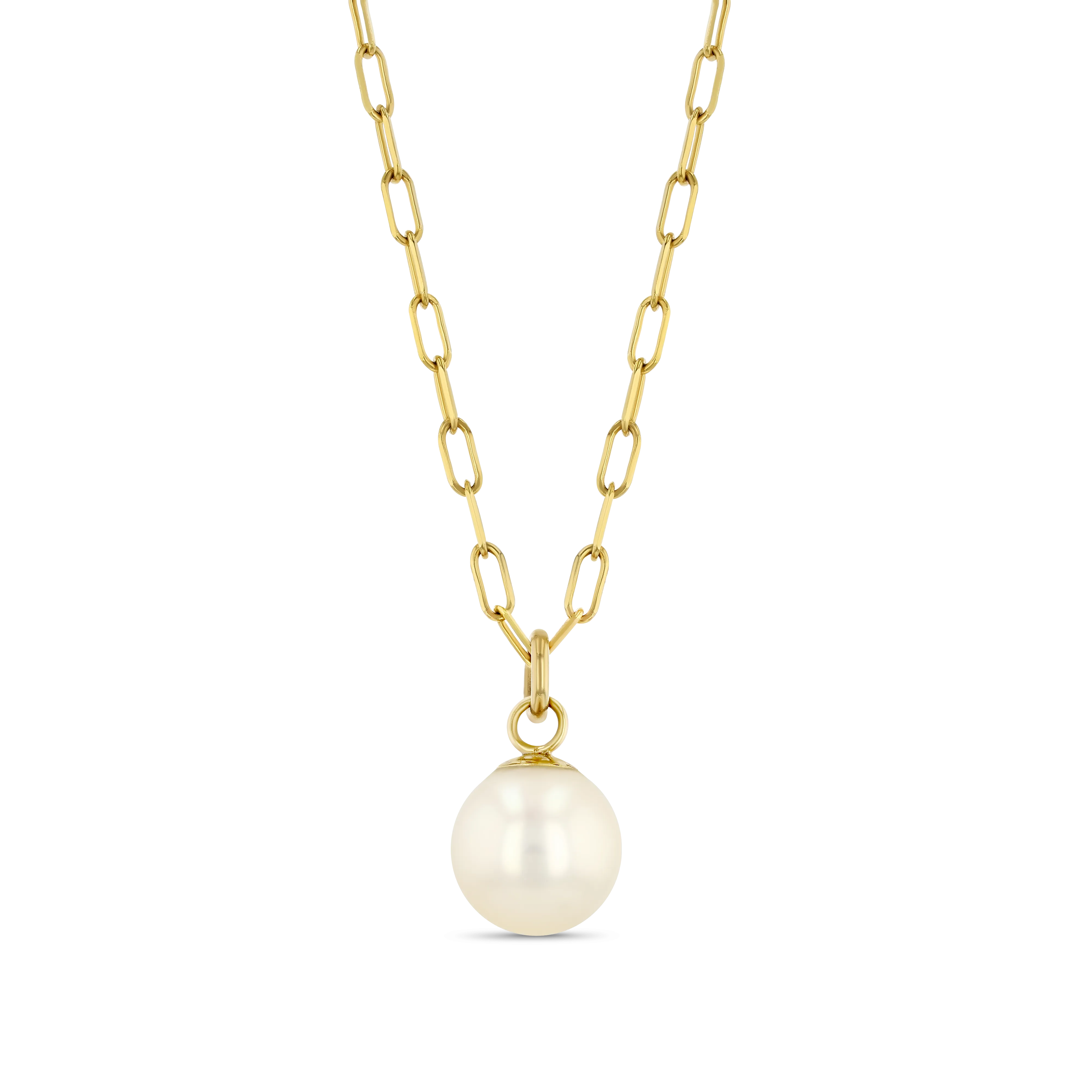 Mini Paperclip Necklace With Removable Pearl Drop