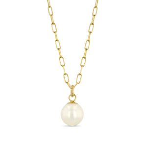 Mini Paperclip Necklace With Removable Pearl Drop