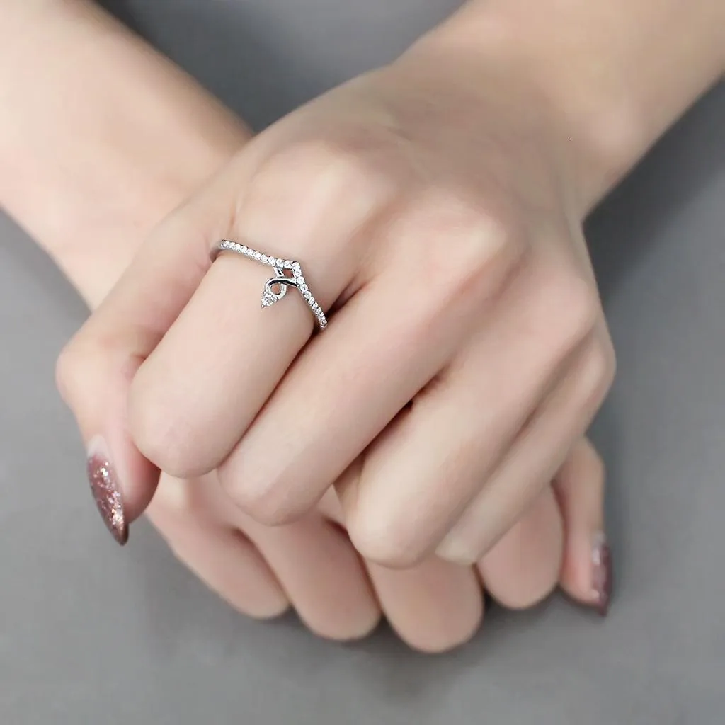 MT732 - Dainty Minimalistic Chevron Stainless Steel Newest Ring
