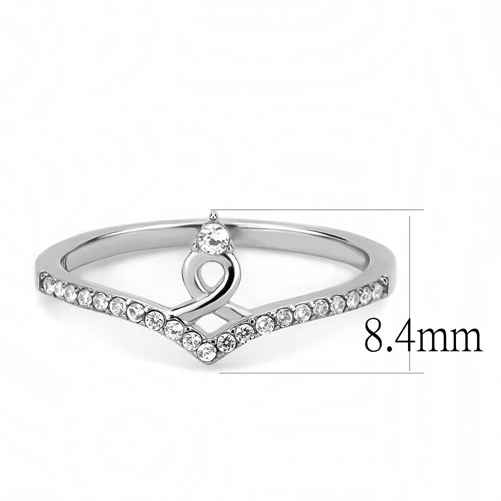 MT732 - Dainty Minimalistic Chevron Stainless Steel Newest Ring