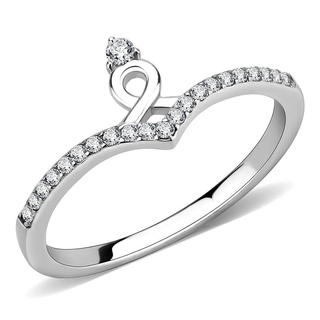 MT732 - Dainty Minimalistic Chevron Stainless Steel Newest Ring