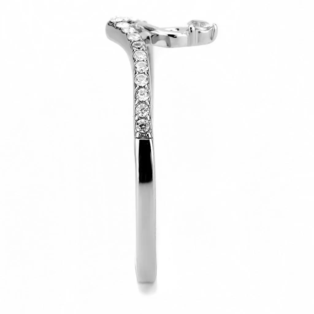 MT732 - Dainty Minimalistic Chevron Stainless Steel Newest Ring