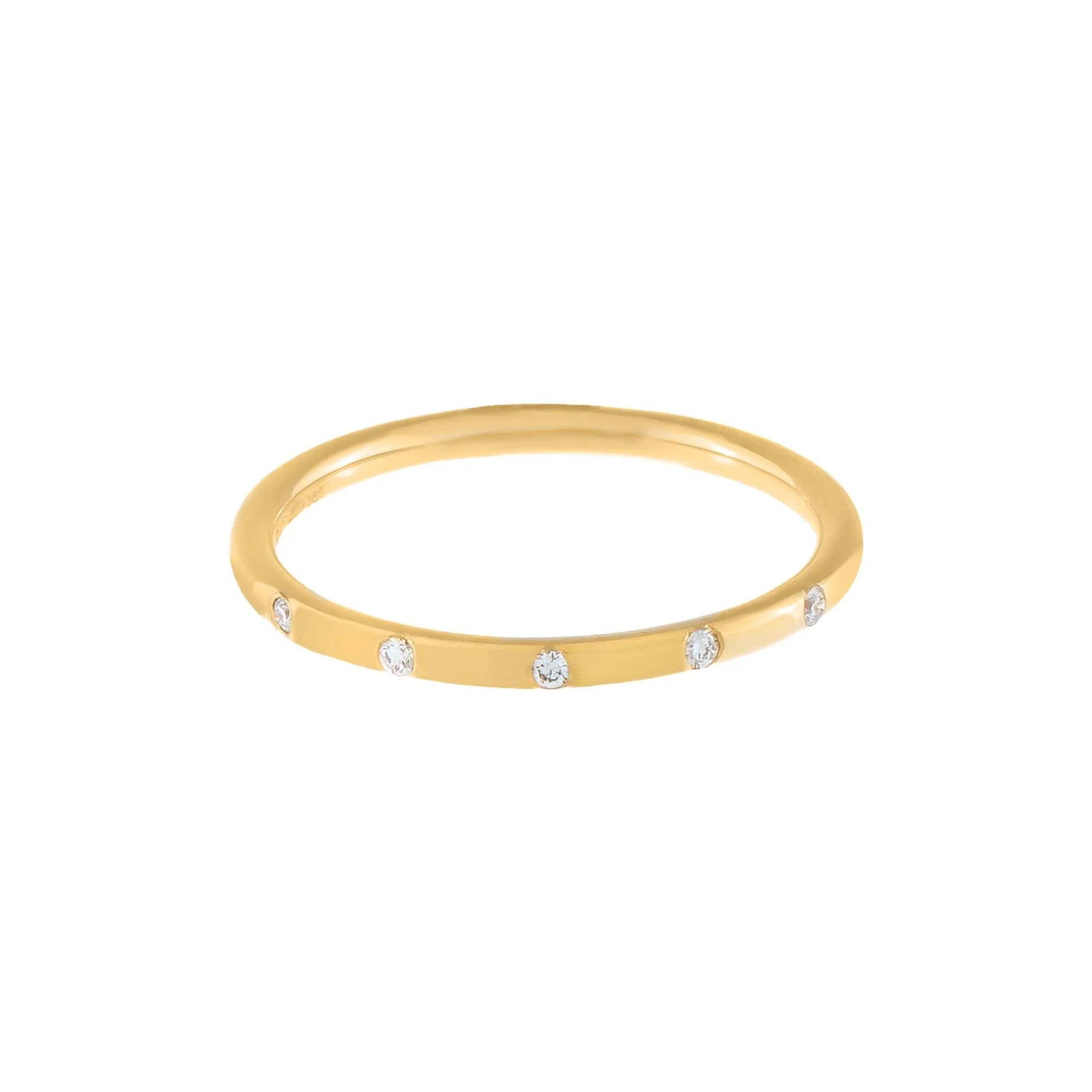 Multi Diamond Dainty Band 14K