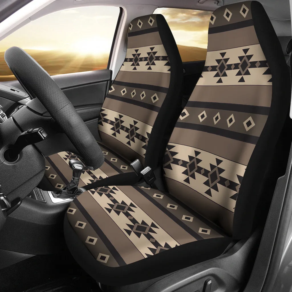 Neutral Colored Tribal Boho Pattern Car Seat Covers Aztec Ethnic