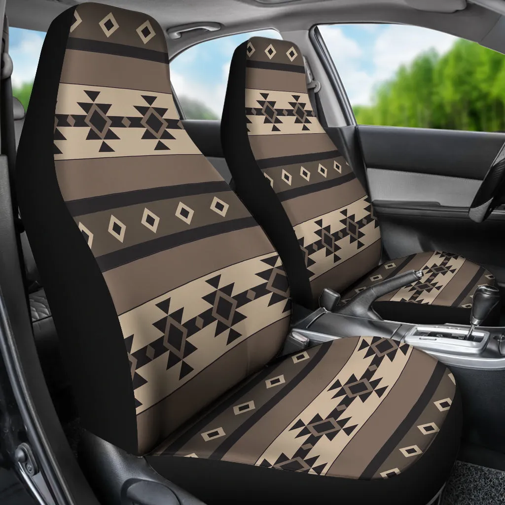 Neutral Colored Tribal Boho Pattern Car Seat Covers Aztec Ethnic