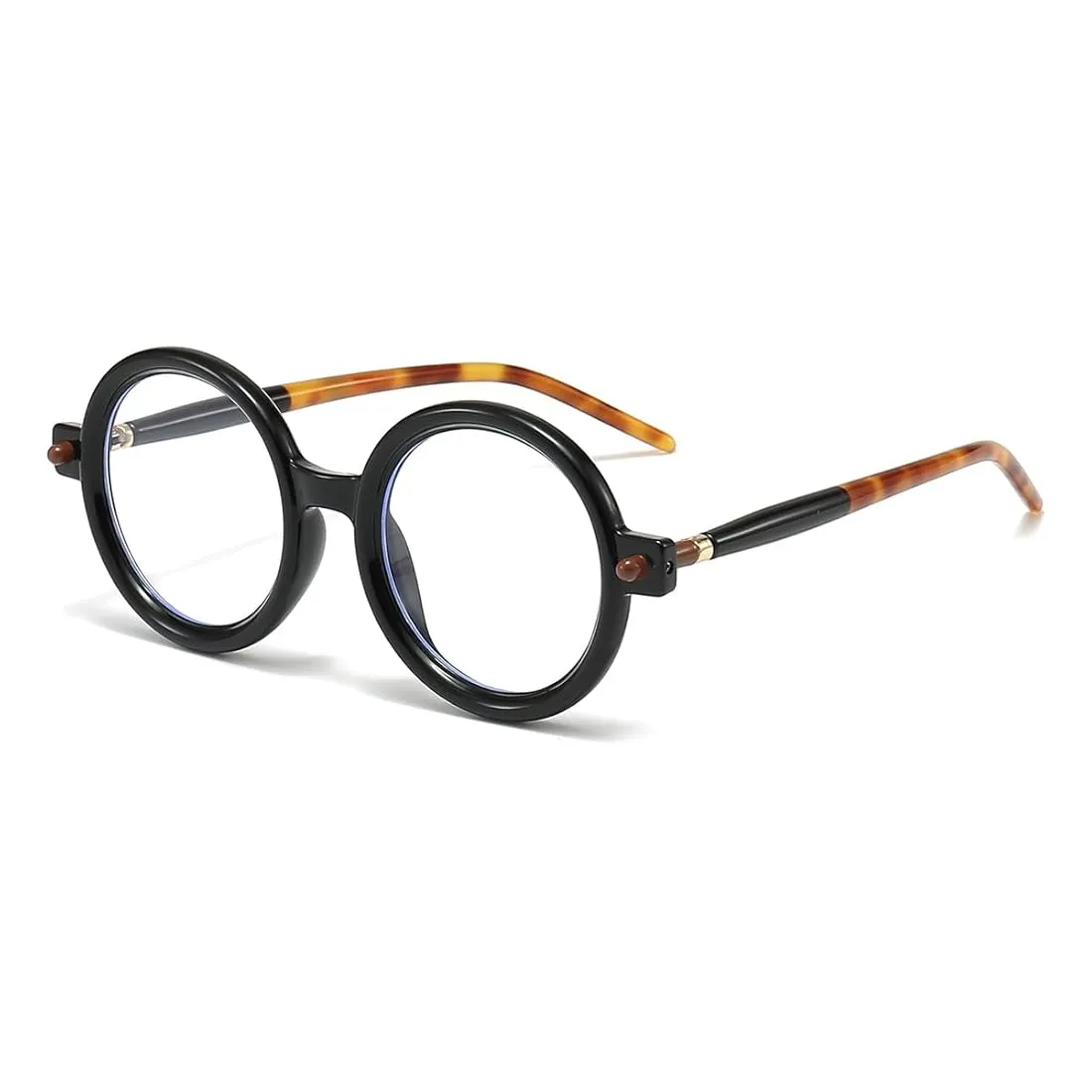 New Jollyhola Retro Round Blue Light Glasses For Women Men Fashion 90s Round Frame Glasses Style Computer Eyeglasses, Black Frame!