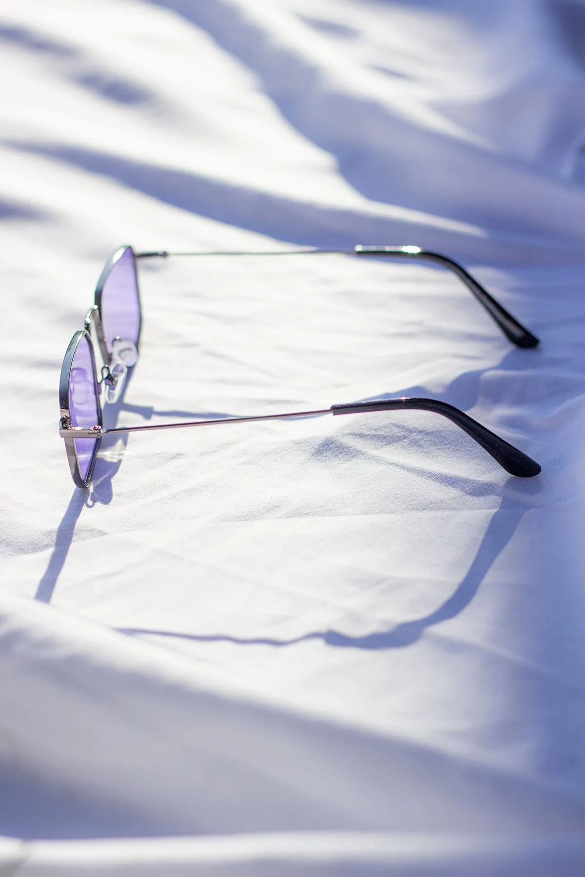 Nose Bridge Angular Rectangle Aviator Sunglasses
