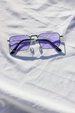 Nose Bridge Angular Rectangle Aviator Sunglasses