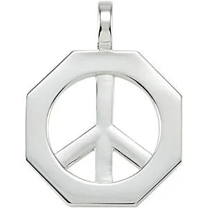 Octagon Shaped Peace Sign Pendant